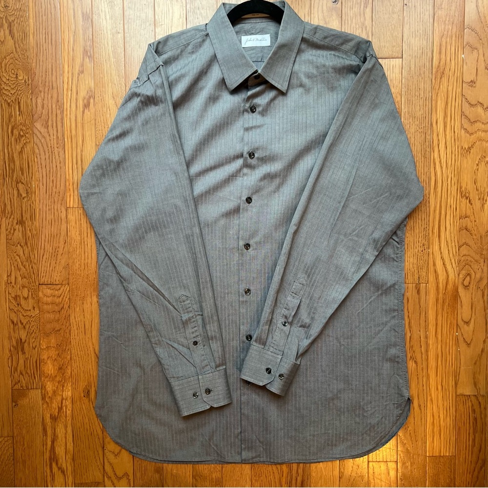 John W. Nordstrom Gray Patterned Button Down Shirt. Men’s business dress shirt.